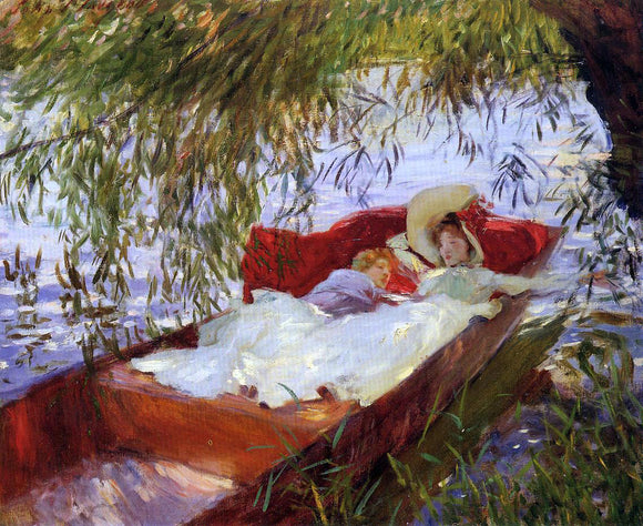  John Singer Sargent Two Women Asleep in a Punt under the Willows - Canvas Art Print
