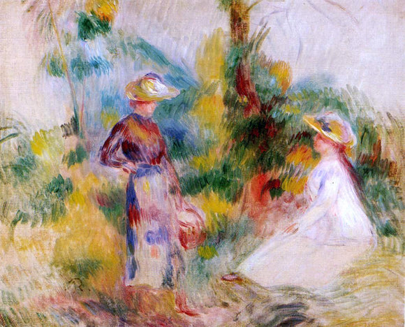  Pierre Auguste Renoir Two Women in a Garden - Canvas Art Print