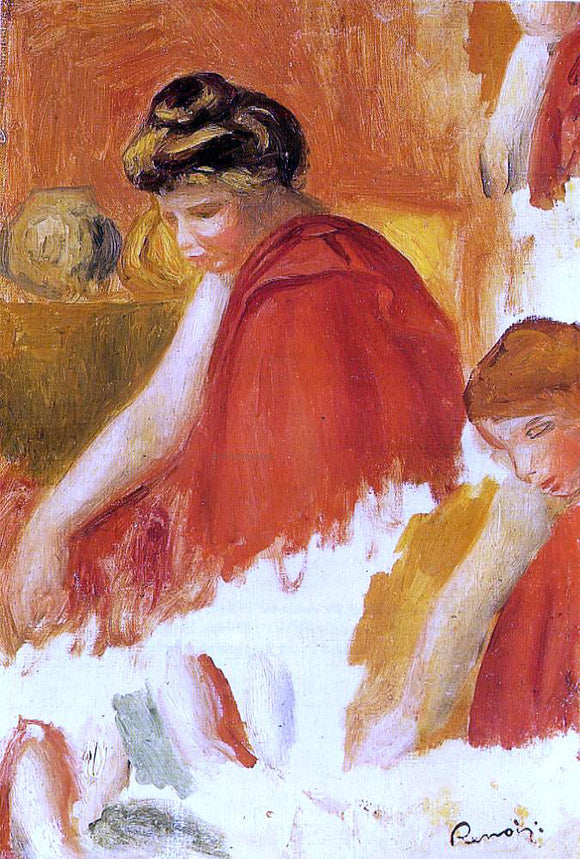  Pierre Auguste Renoir Two Women in Red Robes - Canvas Art Print