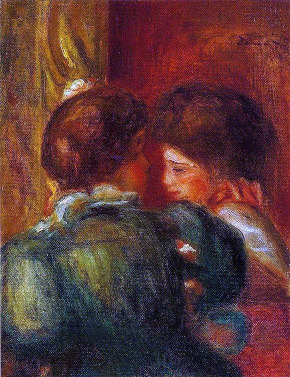  Pierre Auguste Renoir Two Women's Heads (also known as The Loge) - Canvas Art Print