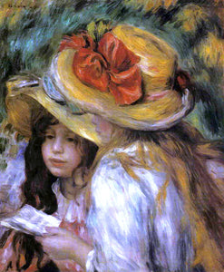  Pierre Auguste Renoir Two Young Girls Reading - Canvas Art Print