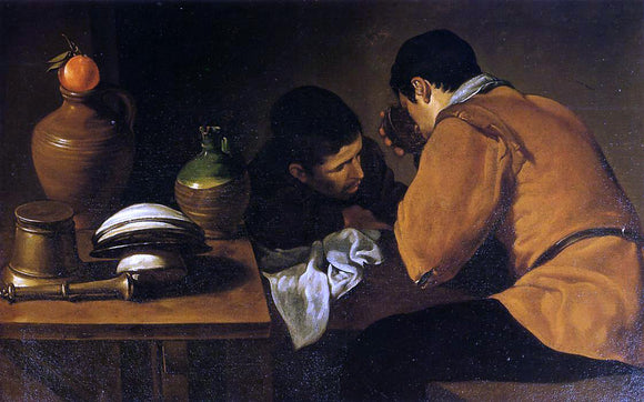  Diego Velazquez Two Young Men at a Table - Canvas Art Print