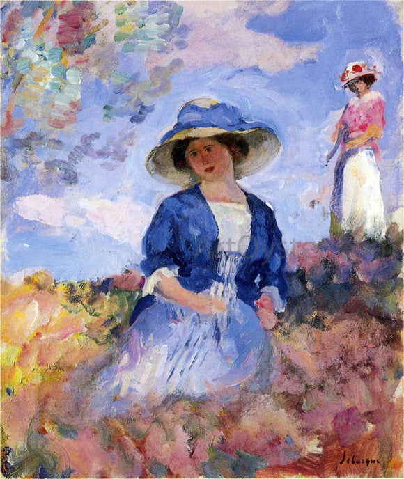  Henri Lebasque Two Young Women in the Field - Canvas Art Print