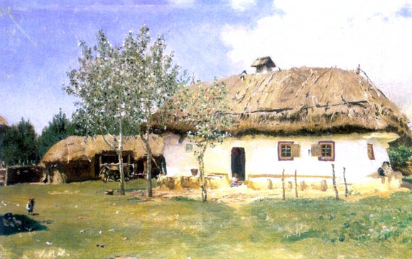 Ilia Efimovich Repin A Ukrainian Peasant House - Canvas Art Print