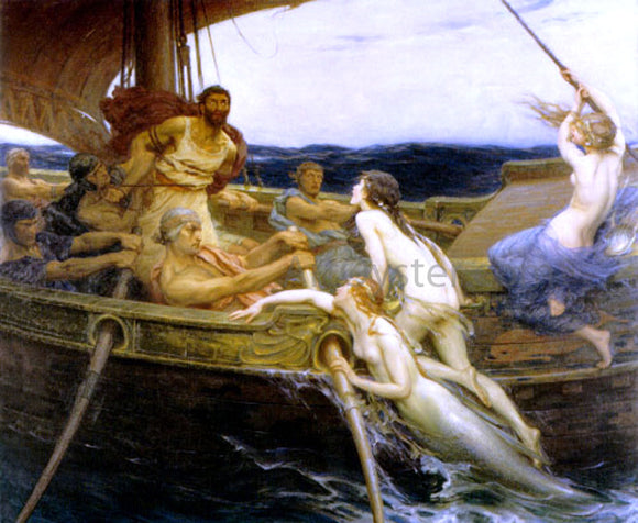  Herbert James Draper Ulysses and the Sirens - Canvas Art Print