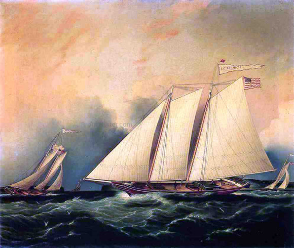 James E Buttersworth Under Full Sail - Canvas Art Print