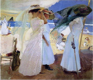  Joaquin Sorolla Y Bastida Under the Awning, Zarauz - Canvas Art Print