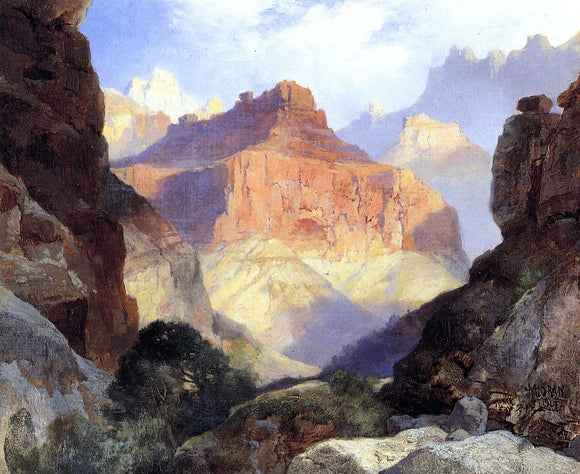  Thomas Moran Under the Red Wall, Grand Canyon of Arizona - Canvas Art Print