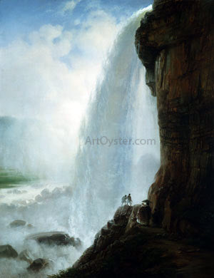  Ferdinand Richardt Underneath Niagara Falls - Canvas Art Print