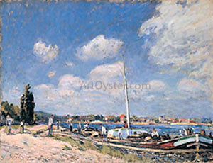  Alfred Sisley Unloading the Barges at Billancourt - Canvas Art Print