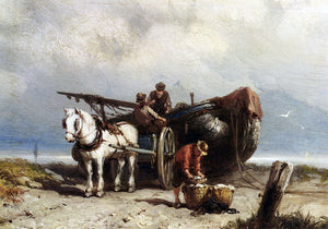  Johannes Hermanus Koekkoek Unloading The Catch - Canvas Art Print