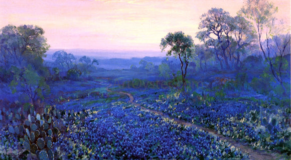  Julian Onderdonk Untitled (also known as Bluebonnet Landscape with Catci, Road and Mountain Laurel) - Canvas Art Print