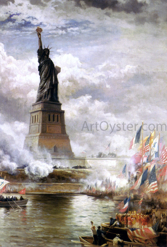  Edward Moran Unveiling the Statue of Liberty - Canvas Art Print