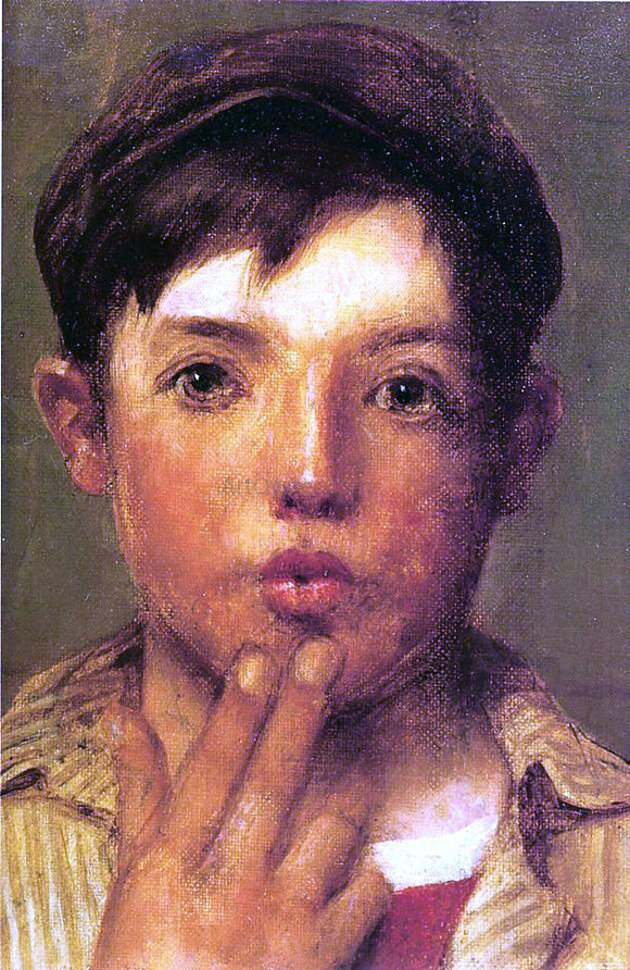  John George Brown Urchin Head of Boy - Canvas Art Print