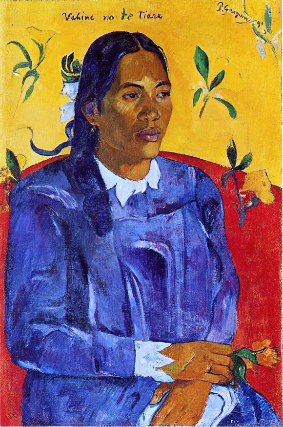  Paul Gauguin Vahine no te Tiare (also known as Woman with a Flower) - Canvas Art Print