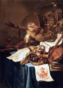  Vincent I Laurensz. Van der Vinne Vanitas with a Royal Crown - Canvas Art Print