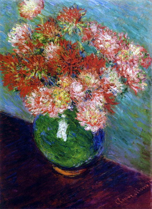  Claude Oscar Monet Vase of Chrysanthemums - Canvas Art Print