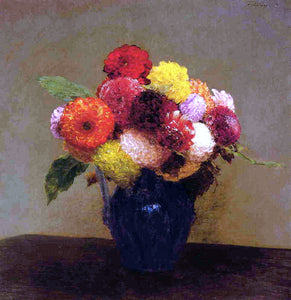  Henri Fantin-Latour Vase of Dahlias - Canvas Art Print