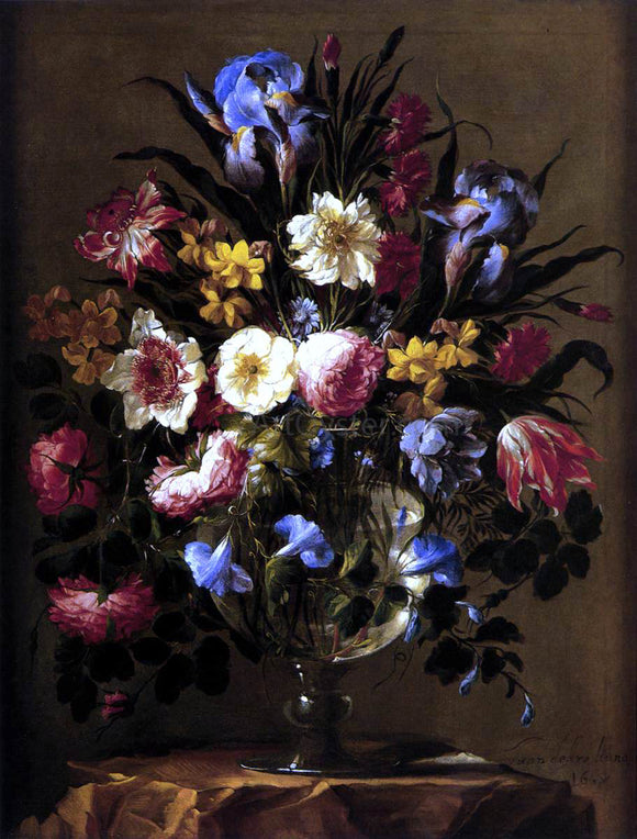  Juan De Arellano Vase of Flowers - Canvas Art Print