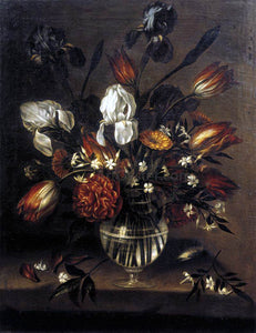  Antonio Ponce Vase of Flowers - Canvas Art Print