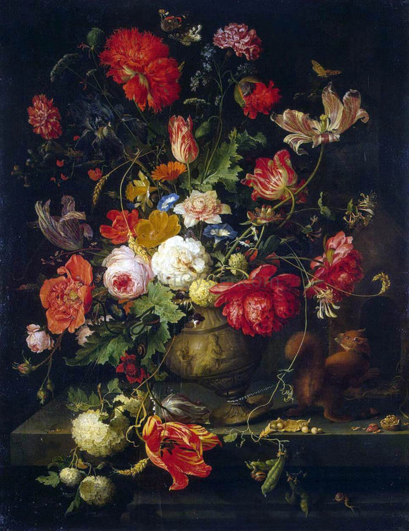  Abraham Mignon Vase of Flowers - Canvas Art Print