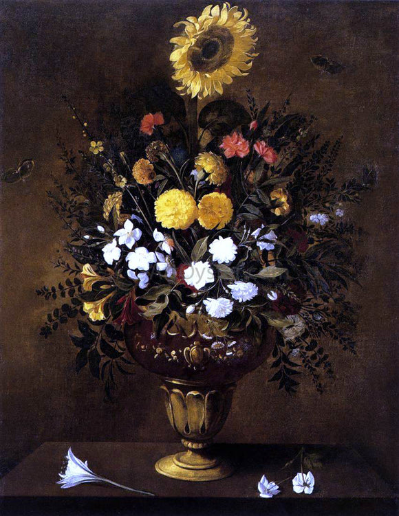  Pedro De Camprobin Vase of Flowers - Canvas Art Print