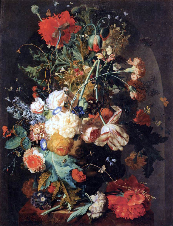  Jan Van Huysum Vase of Flowers in a Niche - Canvas Art Print