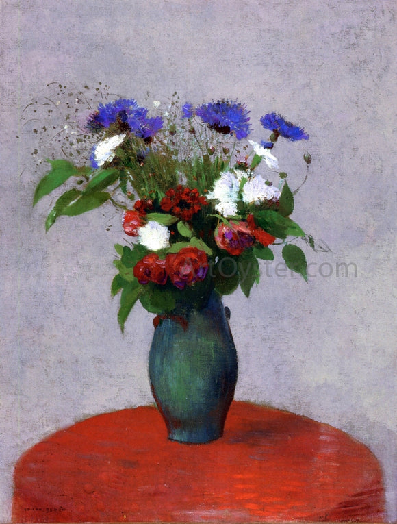  Odilon Redon Vase of Flowers on a Red Tablecloth - Canvas Art Print