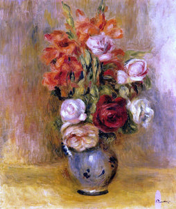  Pierre Auguste Renoir Vase of Gladiolas and Roses - Canvas Art Print