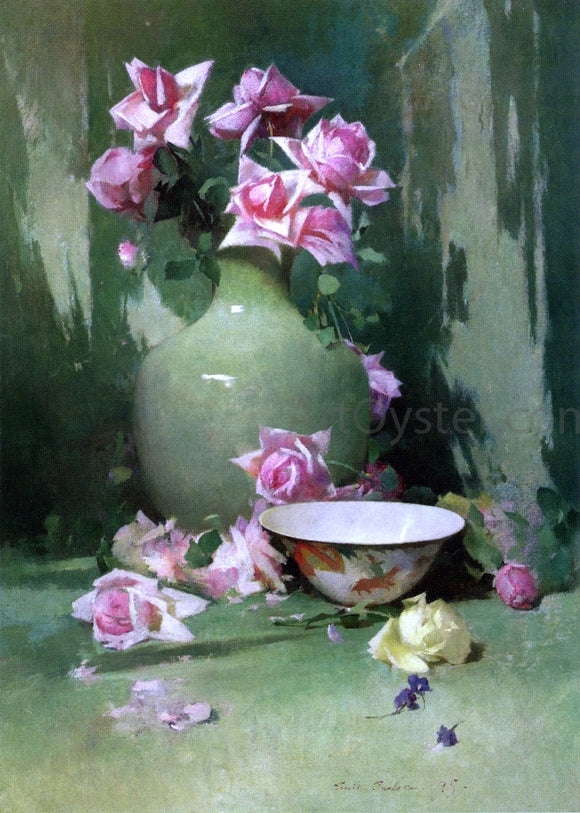  Emil Carlsen Vase of Roses - Canvas Art Print