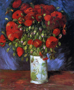  Vincent Van Gogh Vase with Red Poppies - Canvas Art Print