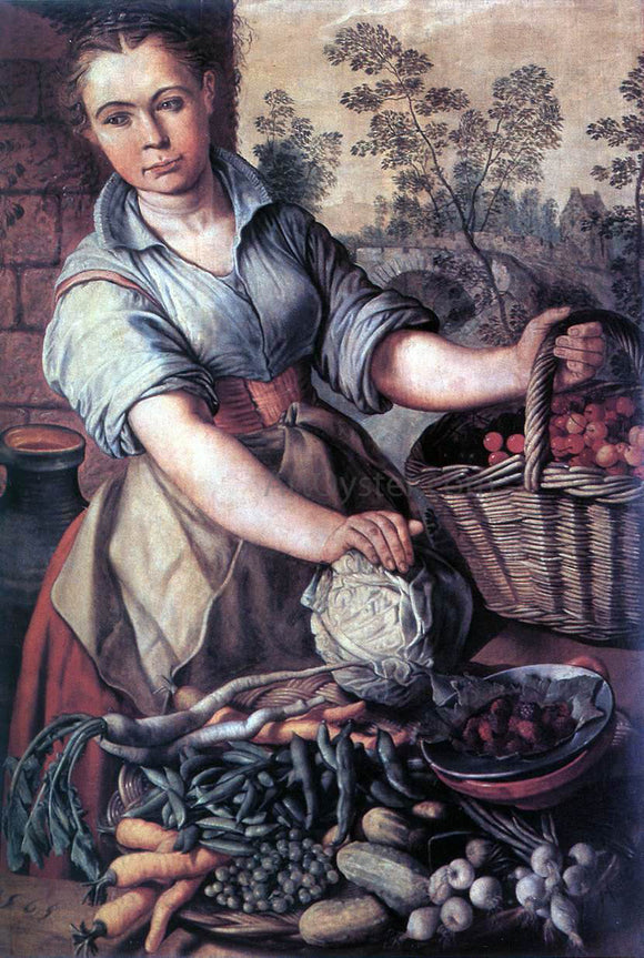  Joachim Beuckelaer Vegetable Seller - Canvas Art Print
