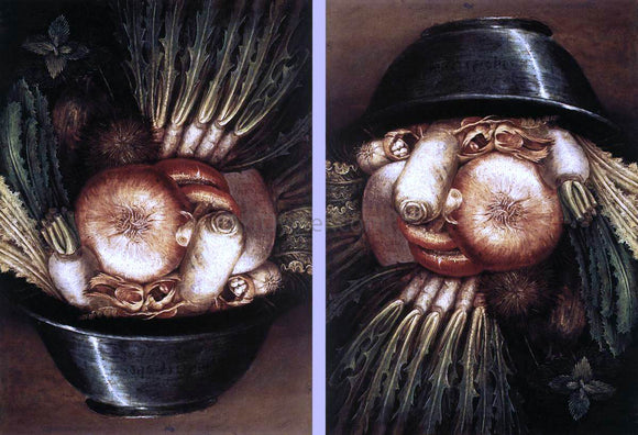  Giuseppe Arcimboldo Vegetables in a Bowl or The Gardener - Canvas Art Print