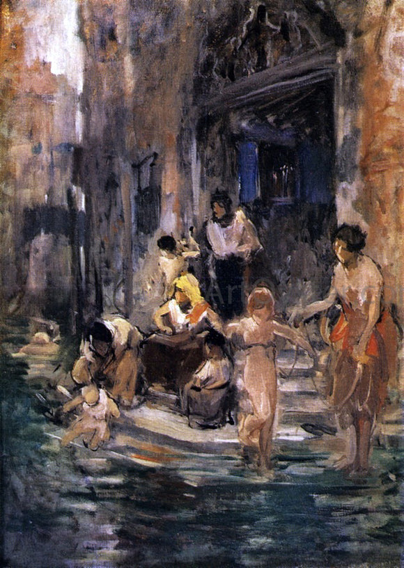  Frank Duveneck Venetian Bathers - Canvas Art Print