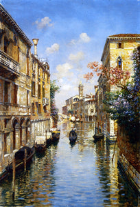  Luigi Lanza Venetian Canal - Canvas Art Print