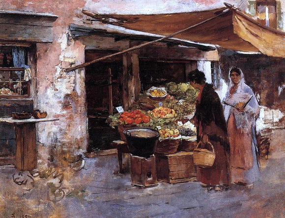  Frank Duveneck Venetian Fruit Market - Canvas Art Print