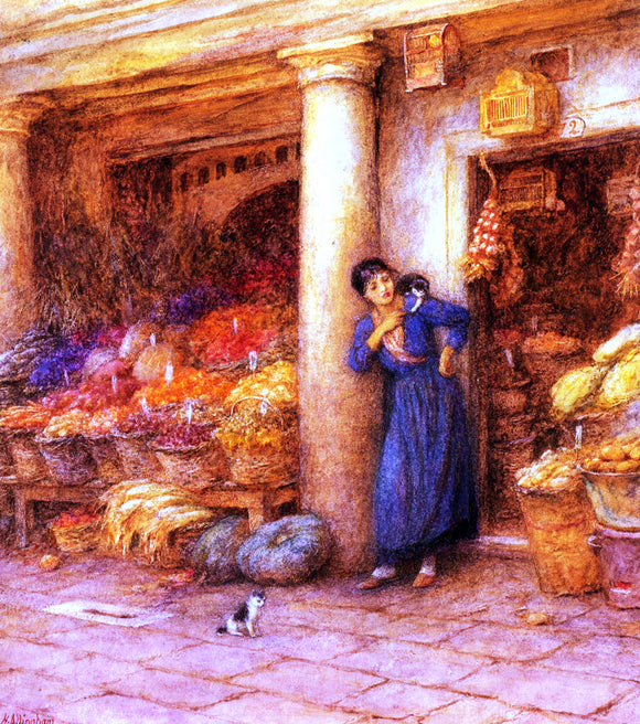  Helen Allingham Venetian Fruit Stall - Canvas Art Print