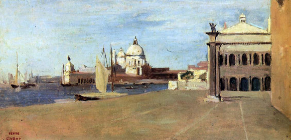  Jean-Baptiste-Camille Corot Venice, the Grand Canal, View from the Esclavons Quay - Canvas Art Print