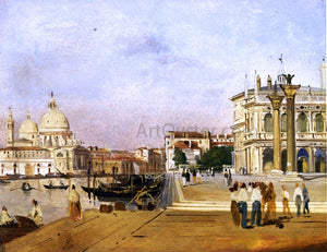  Ippolito Caffi Venice, the Molo Towards Ovest - Canvas Art Print