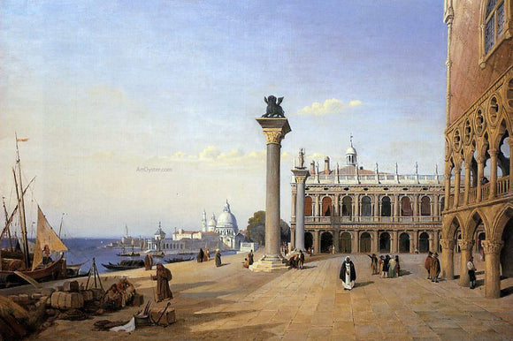  Jean-Baptiste-Camille Corot Venice, the Piazetta - View from the riva degli Schiavoni - Canvas Art Print