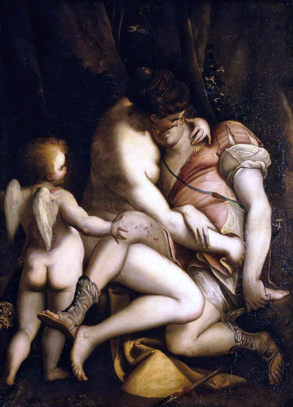  Luca Cambiaso Venus and Adonis - Canvas Art Print