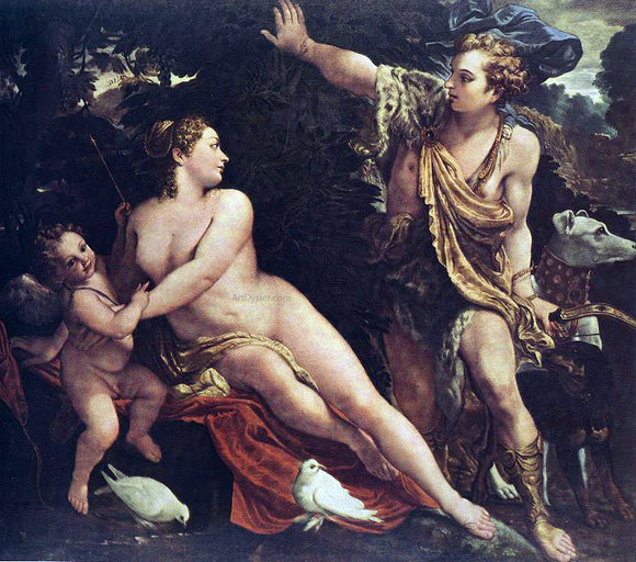  Annibale Carracci Venus and Adonis - Canvas Art Print