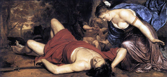  Cornelis Holsteyn Venus and Amor Mourning the Death of Adonis - Canvas Art Print