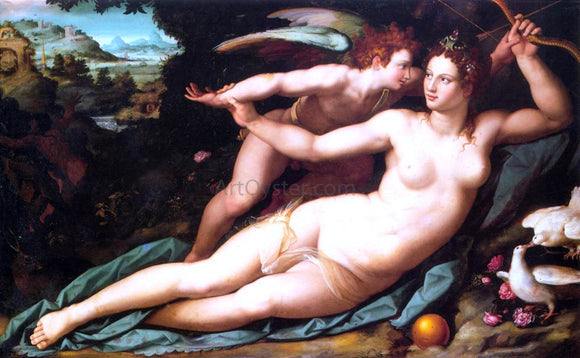  Alessandro Allori Venus and Cupid - Canvas Art Print