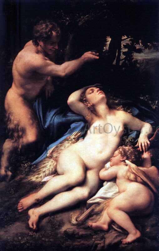  Correggio Venus and Cupid with a Satyr - Canvas Art Print