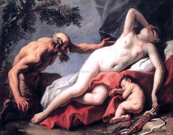  Sebastiano Ricci Venus and Satyr - Canvas Art Print