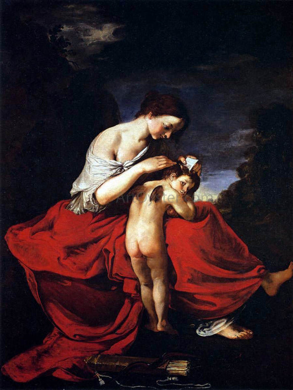  Giovanni Da san Giovanni Venus Combing Cupid's Hair - Canvas Art Print