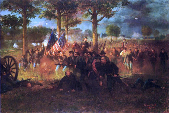  Julian Scott Vermont Division at The Battle of Chancellorsville - Canvas Art Print