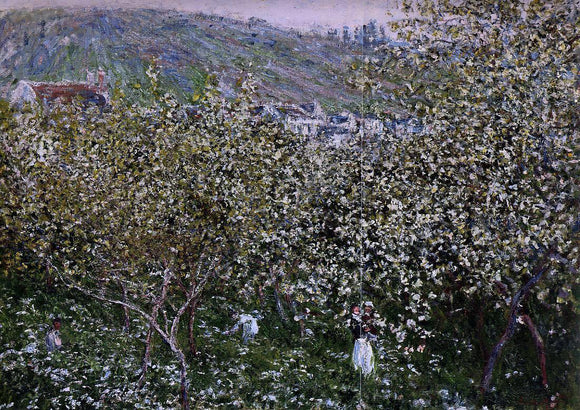  Claude Oscar Monet Vetheuil, Flowering Plum Trees - Canvas Art Print