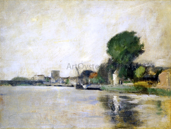  John Twachtman View Along a River - Canvas Art Print